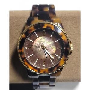 Michael Kors MK-5298 Tortoiseshell Acrylic Watch - Retired - New Battery, No Box